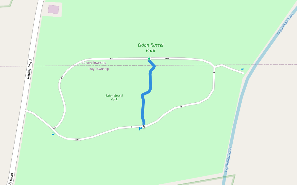 Eldon Russell Nature Trail walking route map in Burton