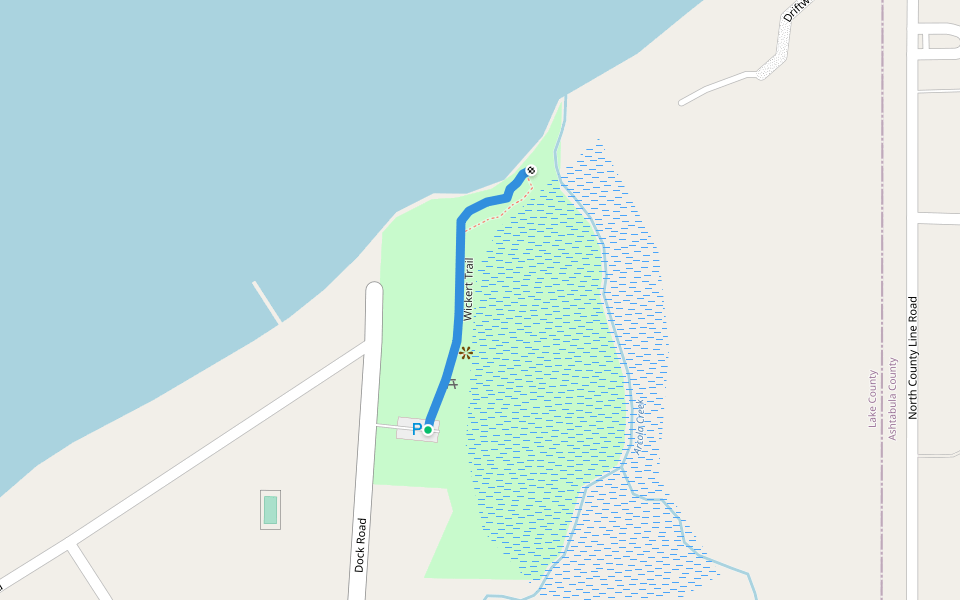 Wickert Trail walking route map in Madison