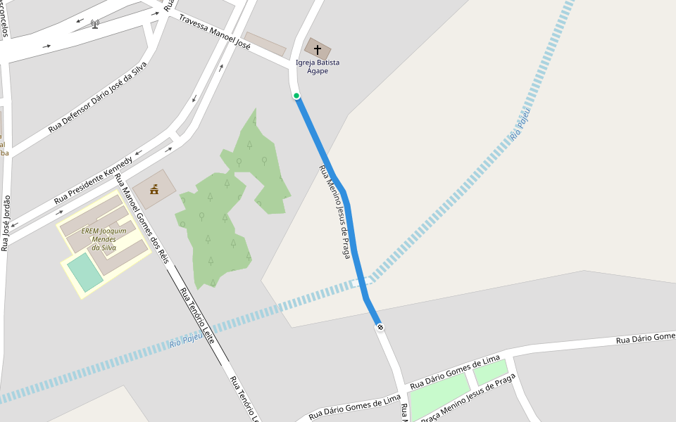 Rua Menino Jesus de Praga walking route map in Carnaíba