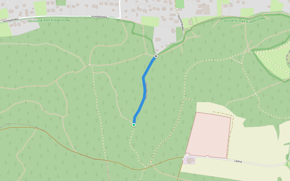Zapustny Dół walking route map in Zabierzów