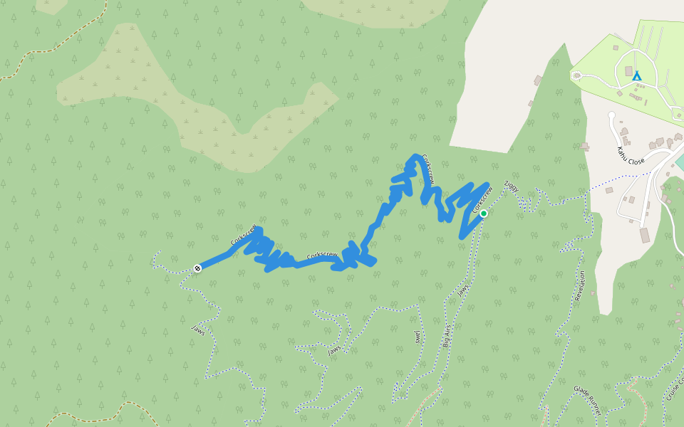 Corkscrew walking route map in Kaiteriteri