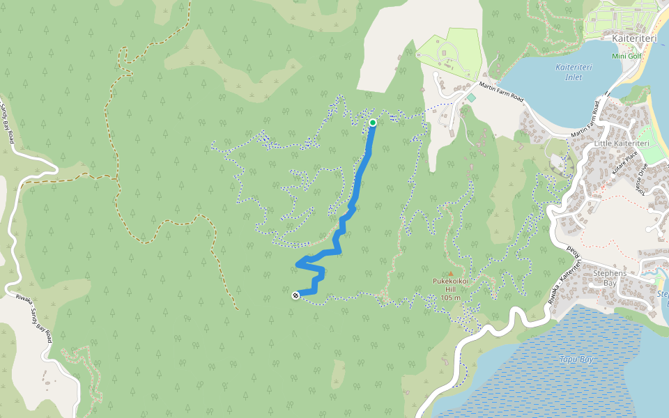 Big Airs walking route map in Kaiteriteri