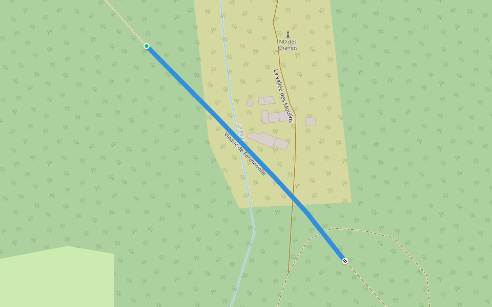 Viaduc de Fermanville walking route map in Fermanville