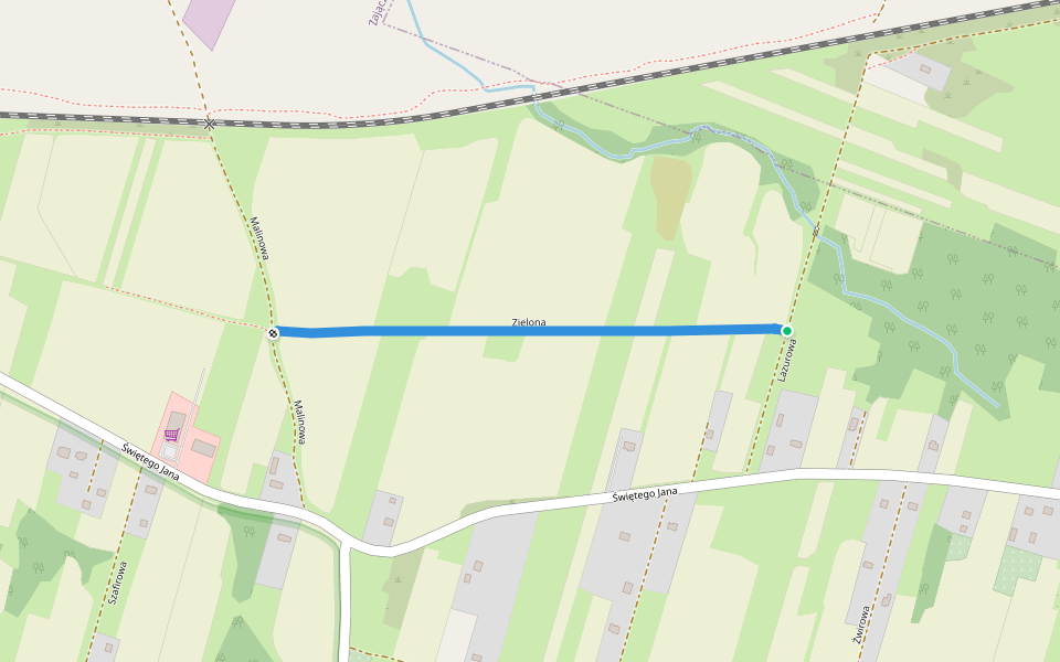 Zielona walking route map in Zajączków