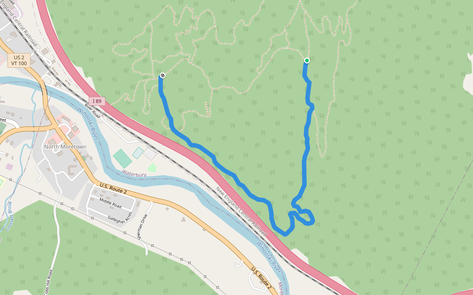 Rasta Man walking route map in Waterbury