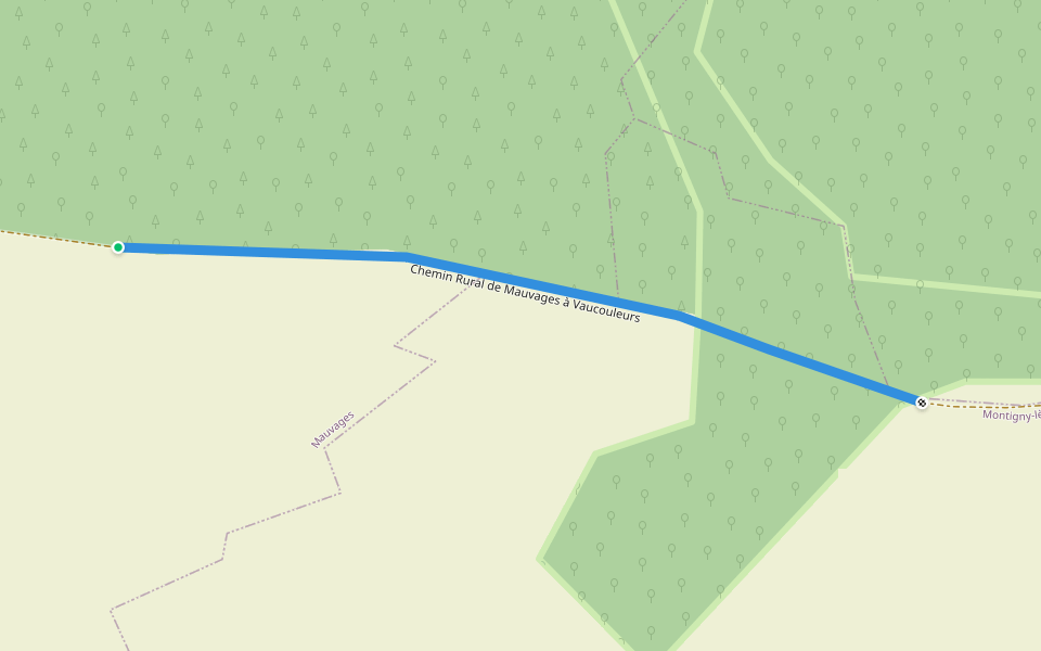Chemin Rural de Mauvages à Vaucouleurs walking route map in Mauvages