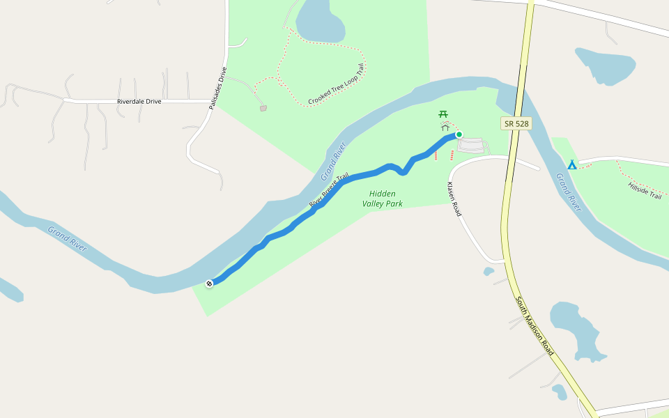 River Breeze Trail walking route map in Madison