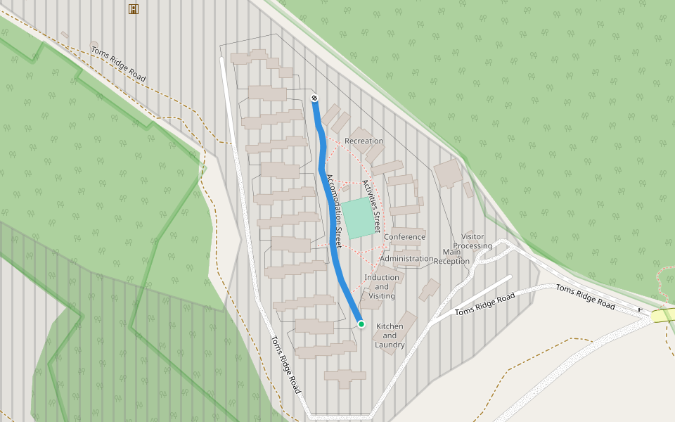 Accomodation Street walking route map in Christmas Island