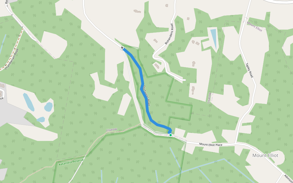 Old Taylors Road walking route map in Mount Elliot