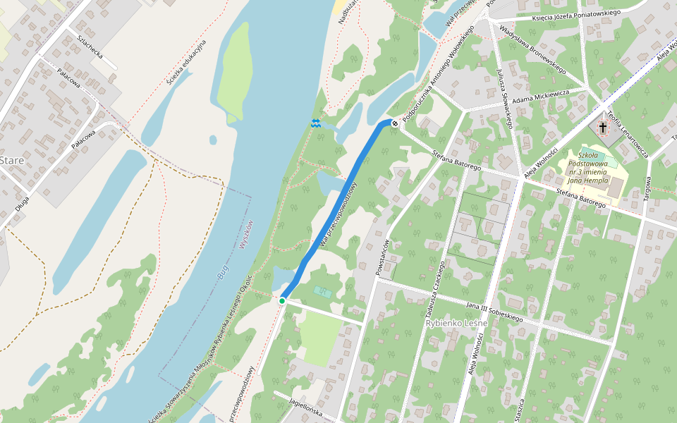 Zbyszka and Wojtka walking route map in Wyszków