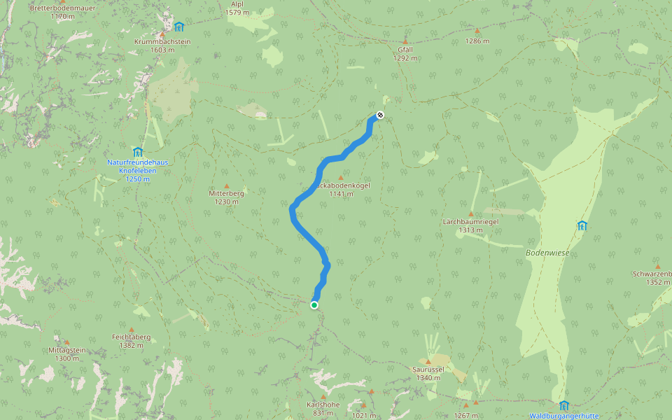 Lackabodengraben walking route map in Scheiterplatz