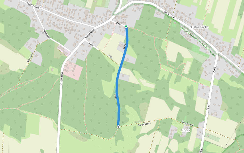 Mała walking route map in Zajączków