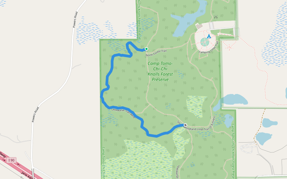 Leekwanai Trail West walking route map in Gilberts