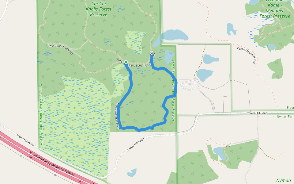 Leekwanai Trail South walking route map in Gilberts