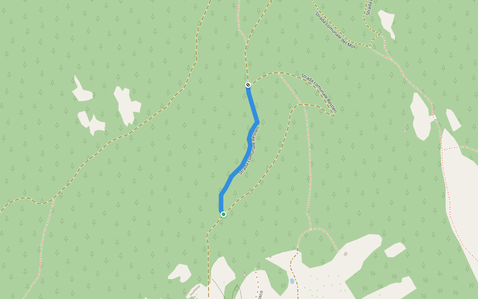 Strada comunale Restlen walking route map in Bosco