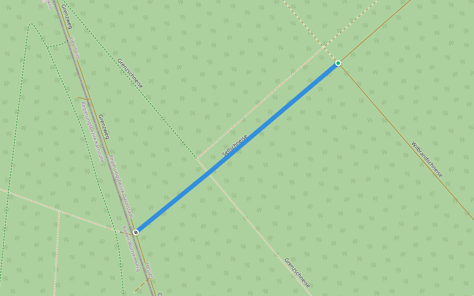 Sellschneise walking route map in Viernheim