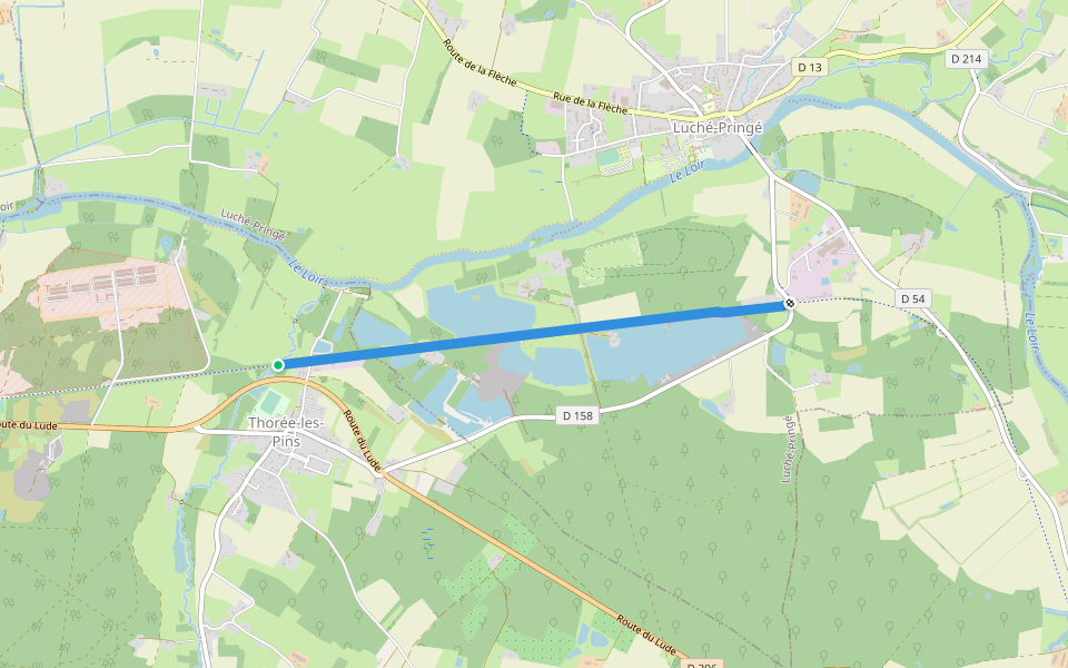 Voie Verte la Flèche - Le Lude walking route map in Thorée-les-Pins