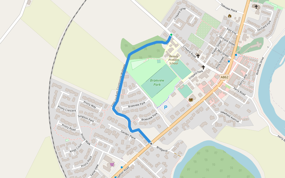 Cnoc-na-Rath Countryside Walkway walking route map in Beauly