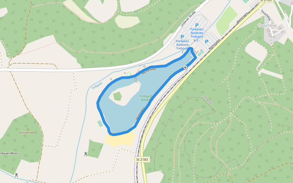 Weiherweg walking route map in Trebgast