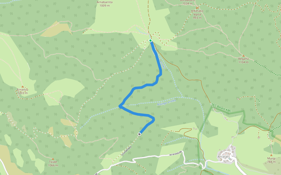 Otsolabidea walking route map in Arrarats