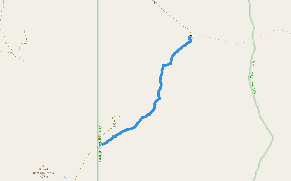 Reef Tank Trail walking route map in Willcox