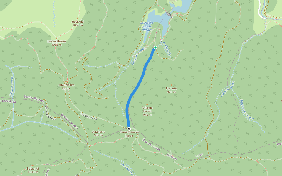 Eltzaburuko galtzada walking route map in Beintza-Labaien