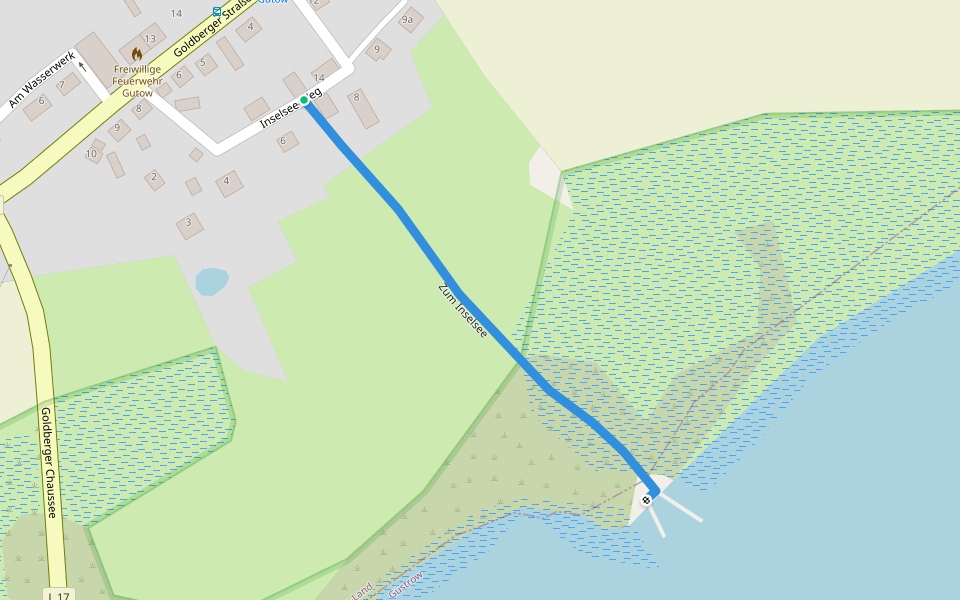 Zum Inselsee walking route map in Gutow