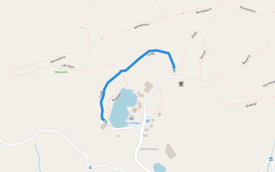 Cody walking route map in El Arenal