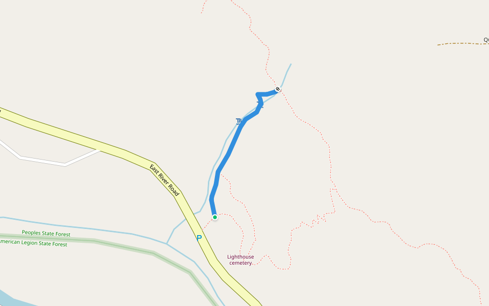 Falls Cut Off Trail walking route map in Barkhamsted