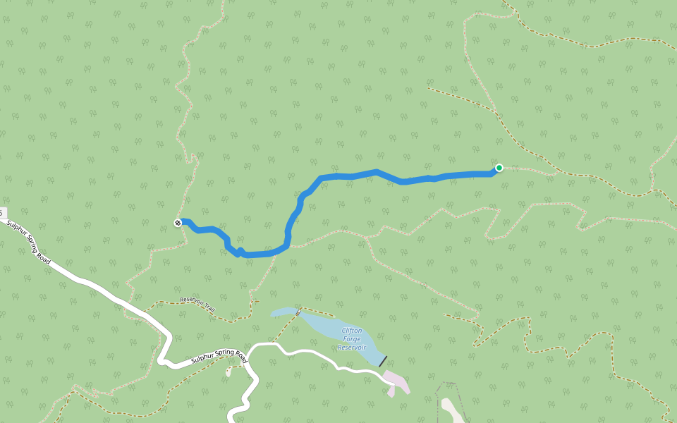 McGraw Hollow Trail walking route map in Clifton Forge