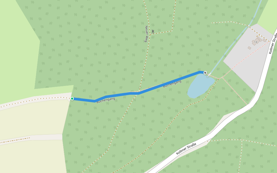 Buchengang walking route map in Hohendubrau