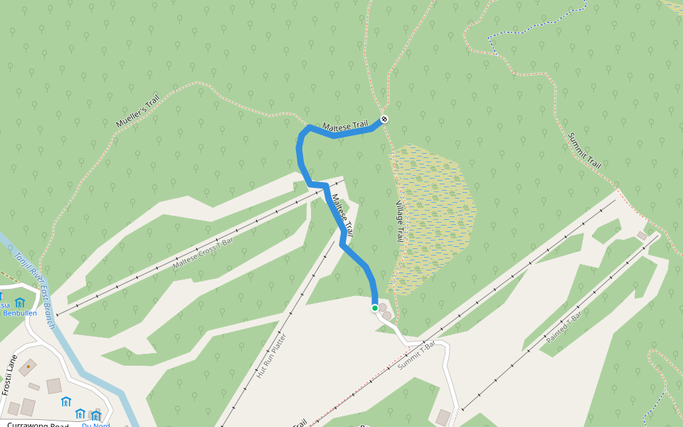 Maltese Trail walking route map in Baw Baw Village