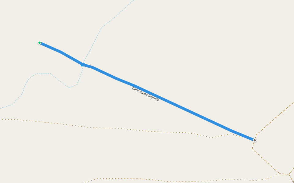 Cañada de Riguelo walking route map in Muñomer del Peco