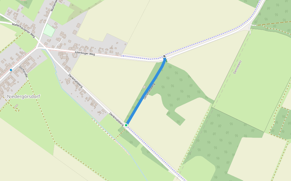 Denkmalsberg walking route map in Niedergörsdorf