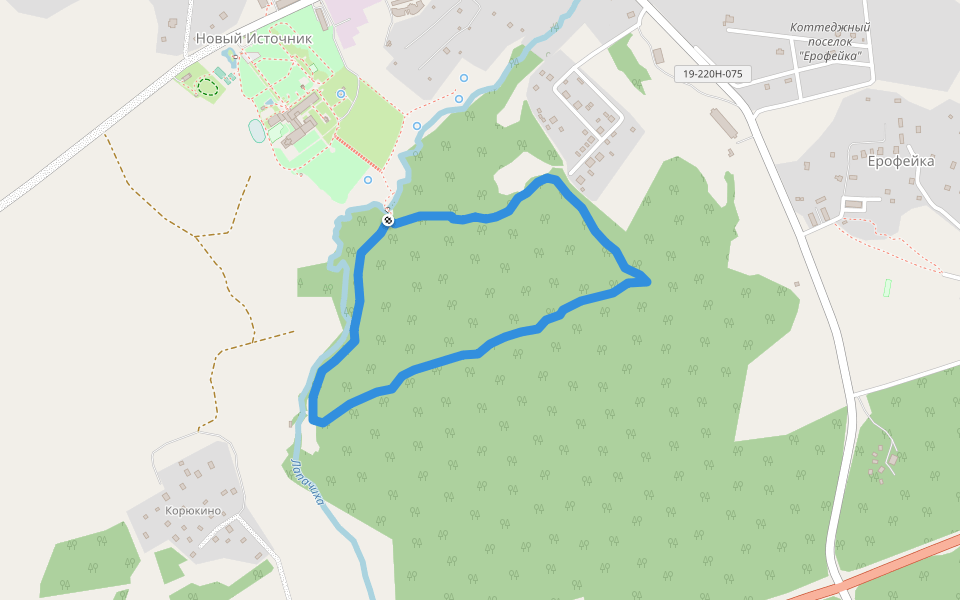 Тропа Любви walking route map in Novyi Istochnik
