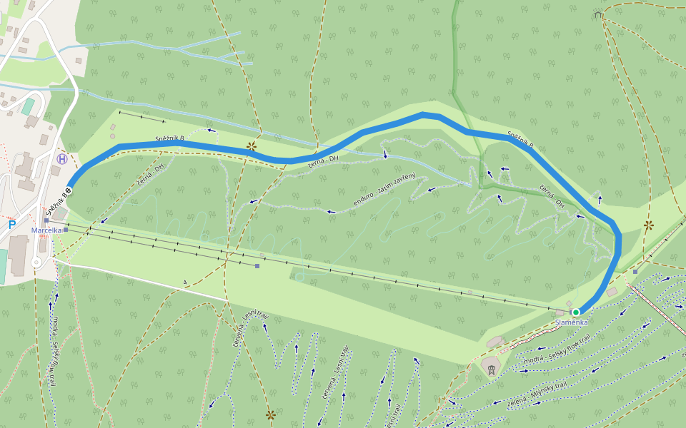 Sněžník B walking route map in Dolní Morava