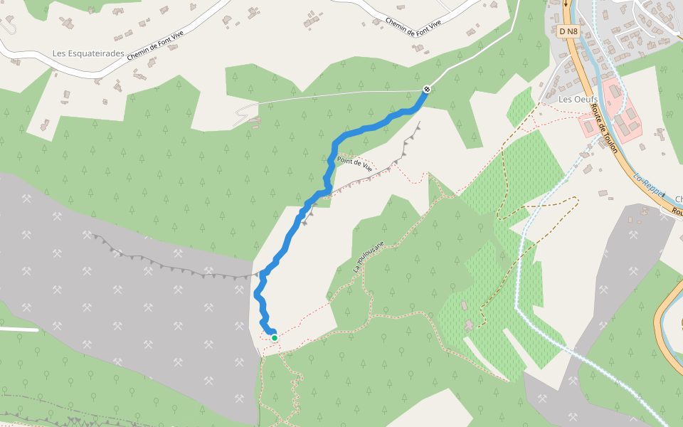 Les Grès de Sainte-Anne walking route map in Évenos