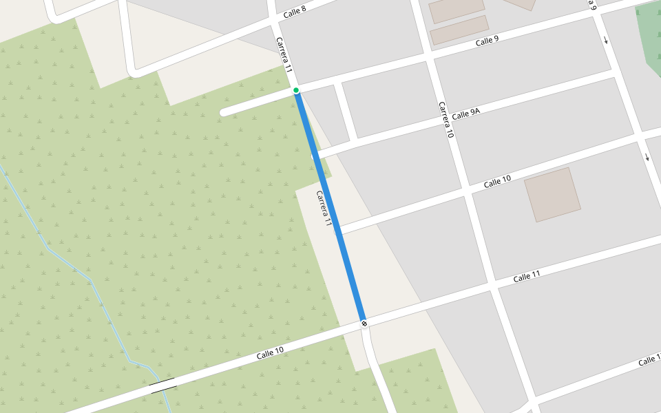 Carrera 11 walking route map in Santa Marta