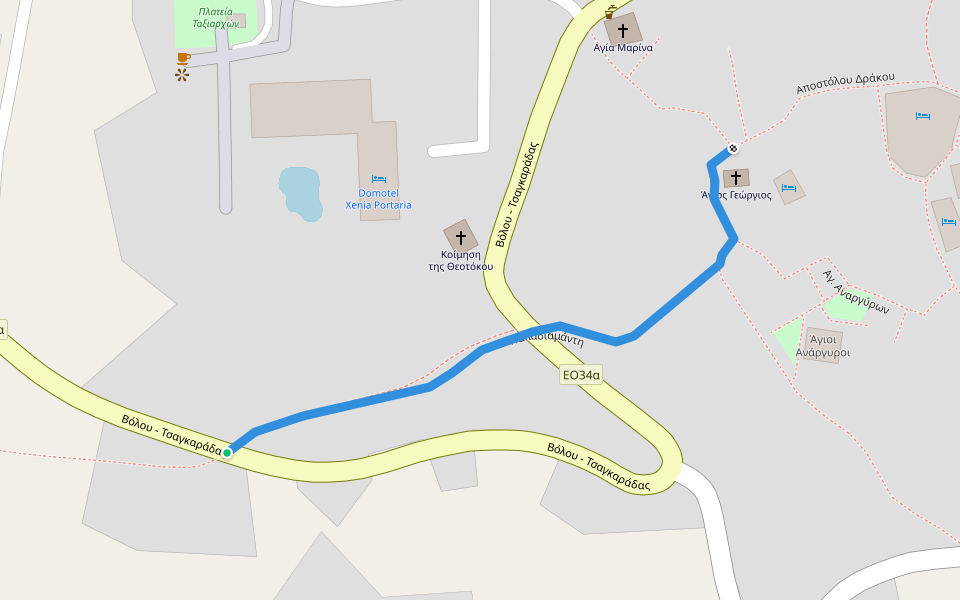 Παπαδιαμάντη walking route map in Portaria