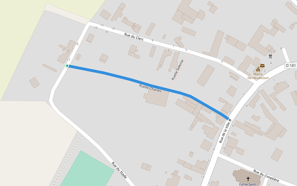Ruelle Charles walking route map in Heudicourt