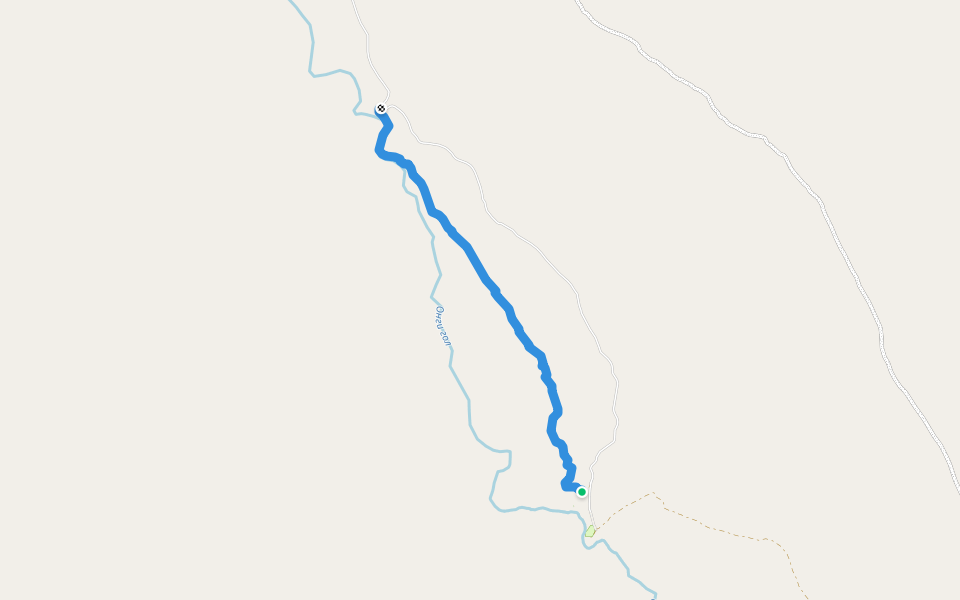 Saikhan-Ovoo-Ongiin khiid walking route map in Lamaiin Hiid