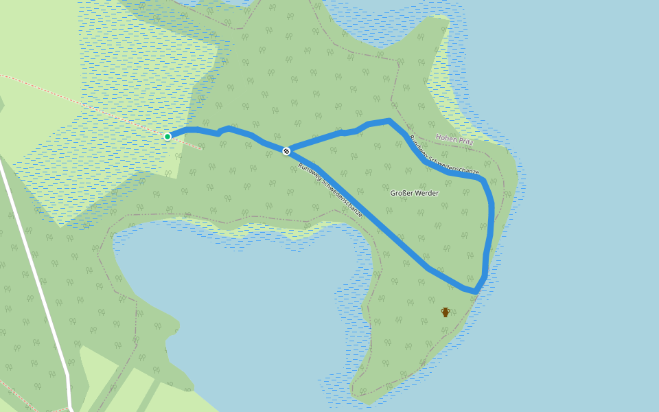 Rundweg Schwedenschanze walking route map in Dabel