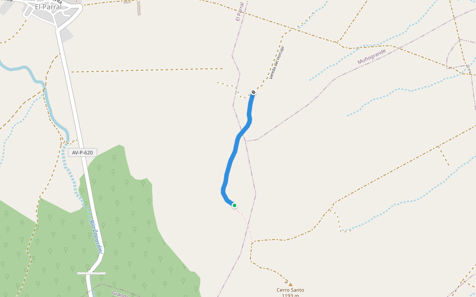 Vereda del Horcajo walking route map in Sigeres