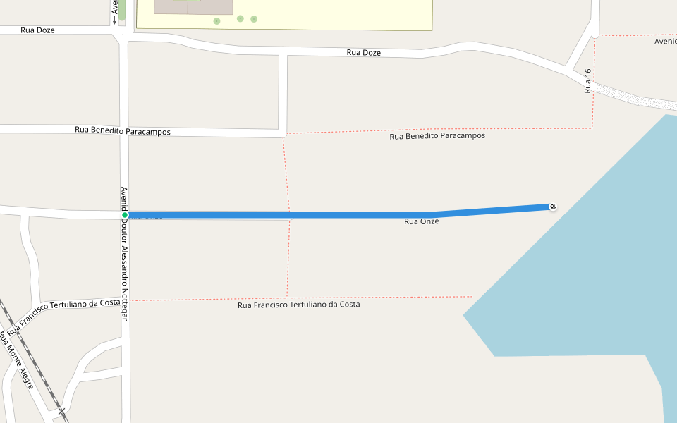 Rua Onze walking route map in Quixadá