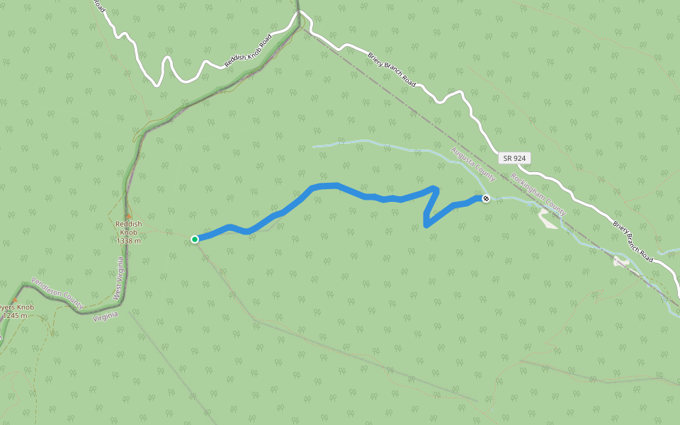 California Trail walking route map in Montezuma