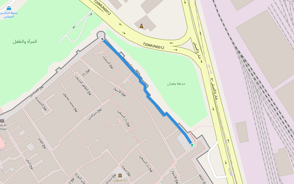 نهج سيدي بن يسى walking route map in Ouled Yaneg