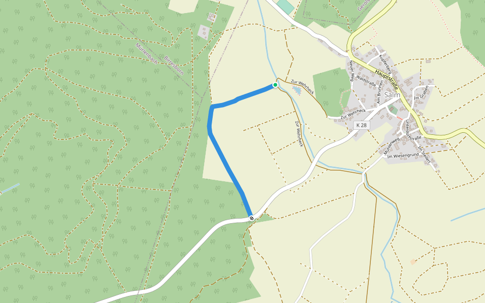 Wasser-route-5 walking route map in Salm