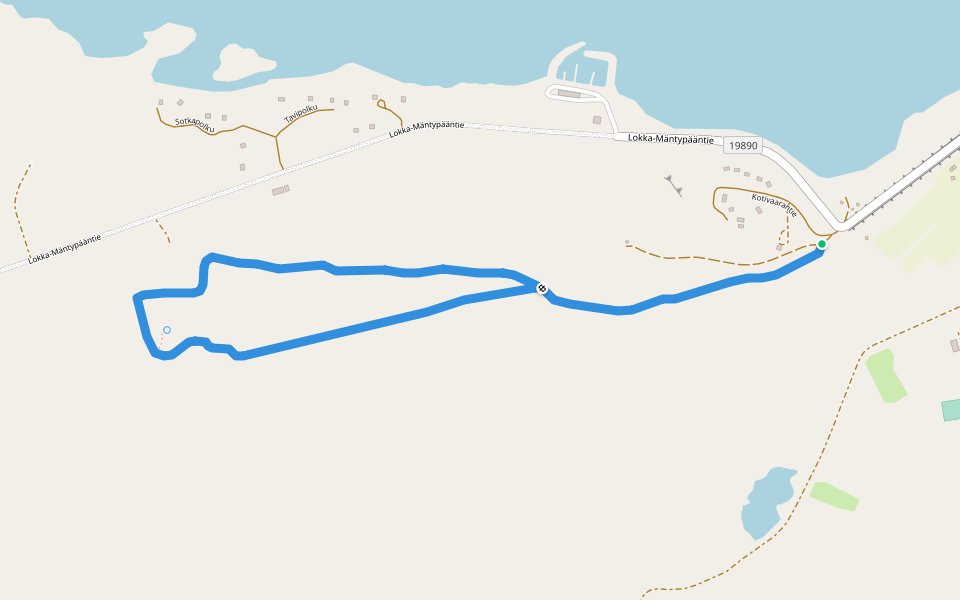 Luontopolku walking route map in Lokka