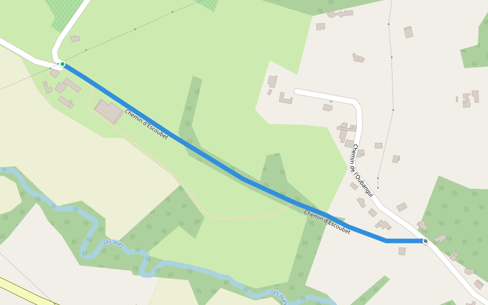 Chemin d'Escoubet walking route map in Gan