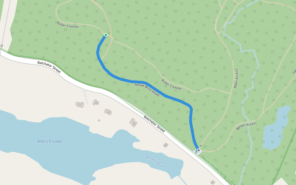 Yellow Brick Road walking route map in Granby